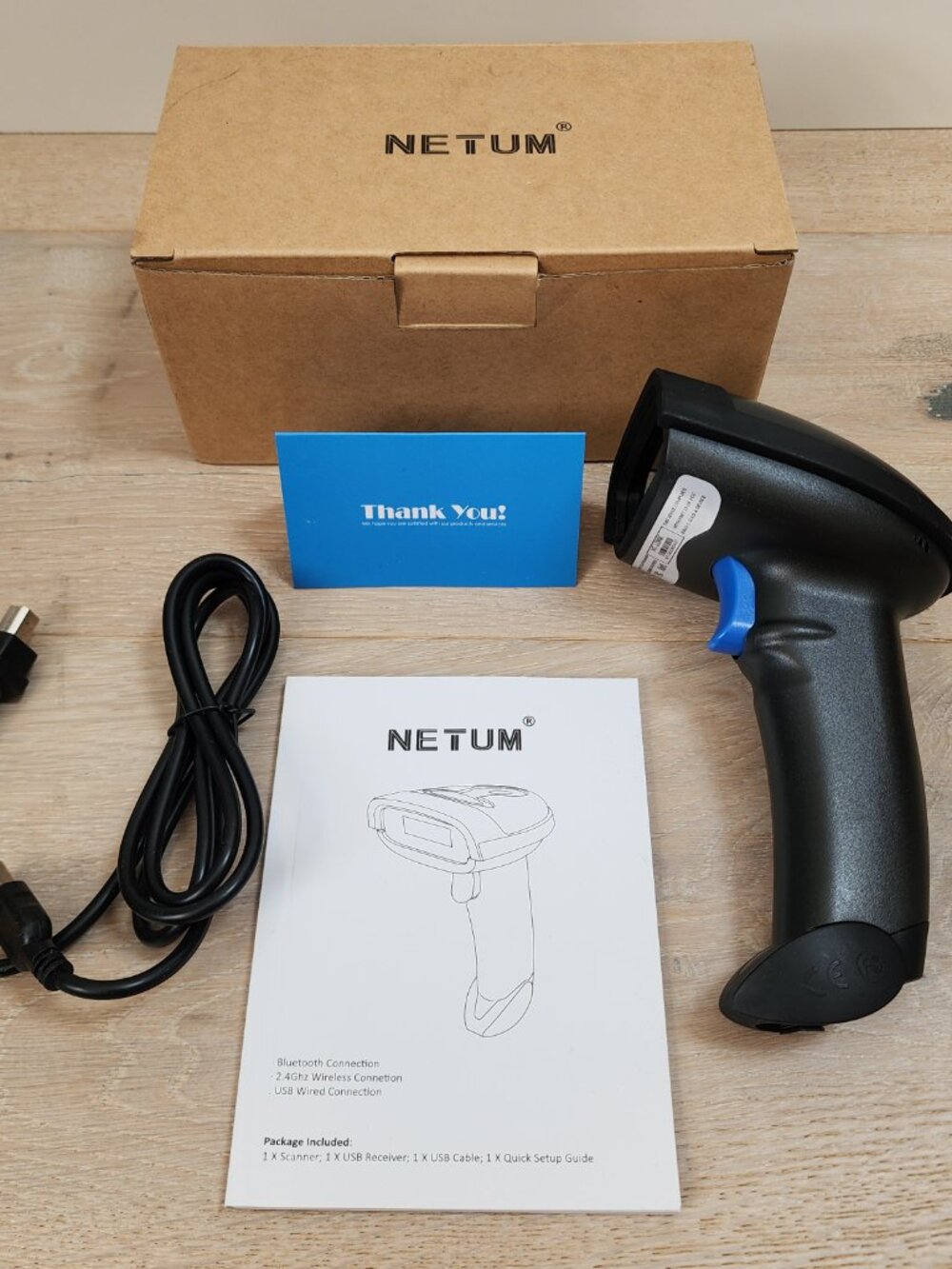 NIB NETUM Bluetooth Barcode Scanner, Compatible with 2.4G Wireless & Bluetooth - Picture 3 of 10